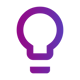 Gradient icon of a light bulb.