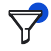 Funnel with blue circle